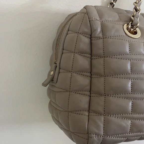 Kate Spade Boston Bag Quilted Tan Lambskin Leather Satchel - Picture 3 of 8